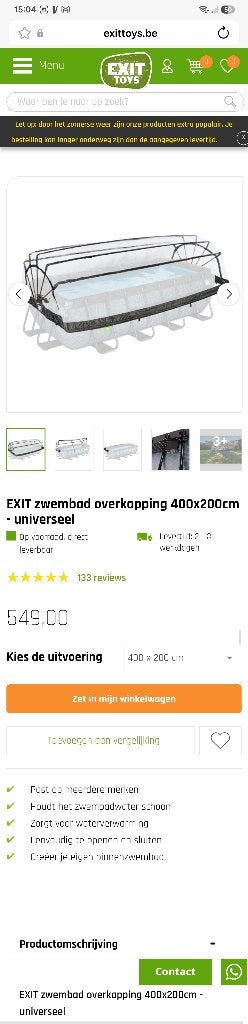 Frame EXIT zwembadoverkapping, Ophalen, Gebruikt, Overige typen