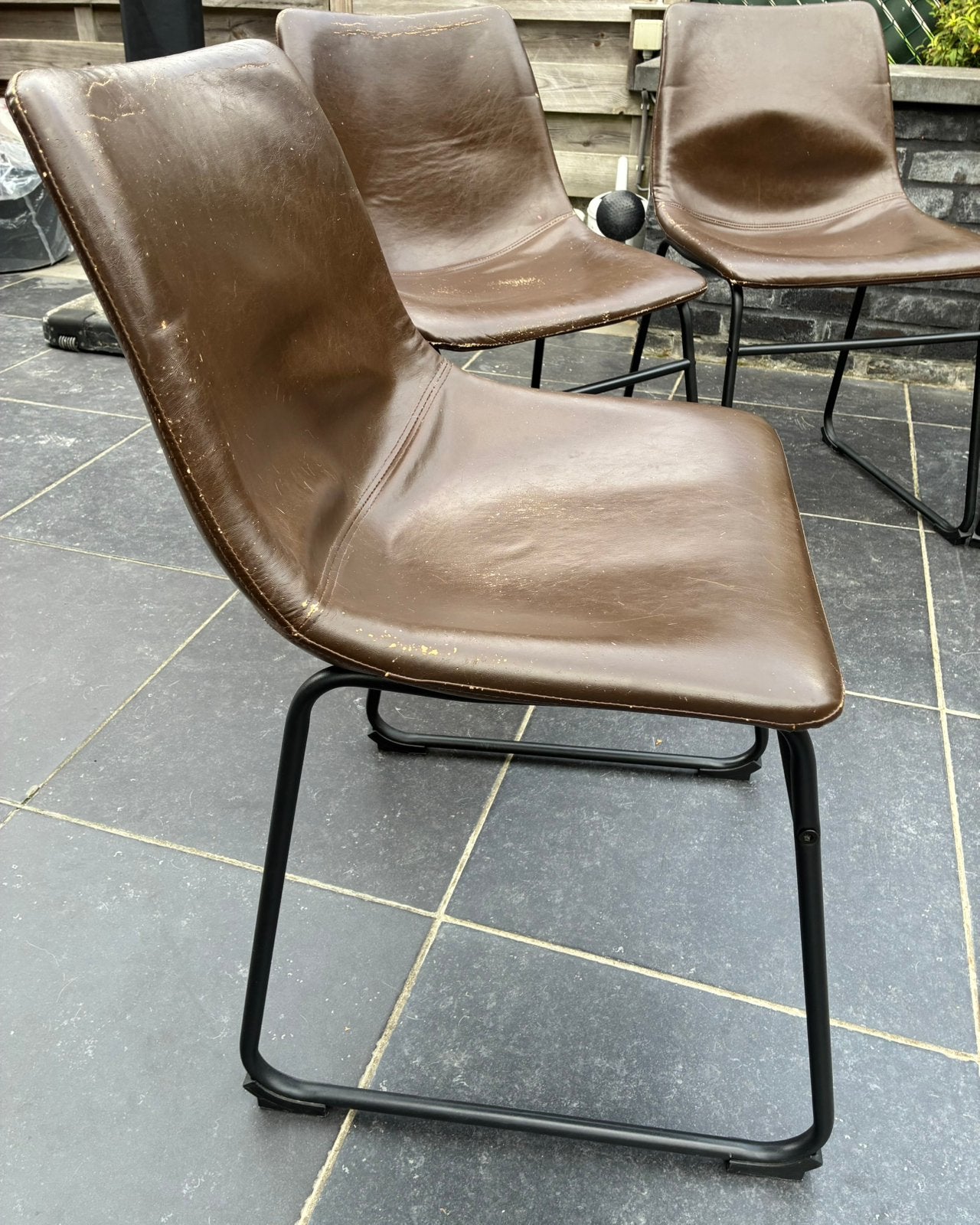 Chaises Juntoo (6), Maison & Meubles, Enlèvement, Utilisé, Brun, Quatre