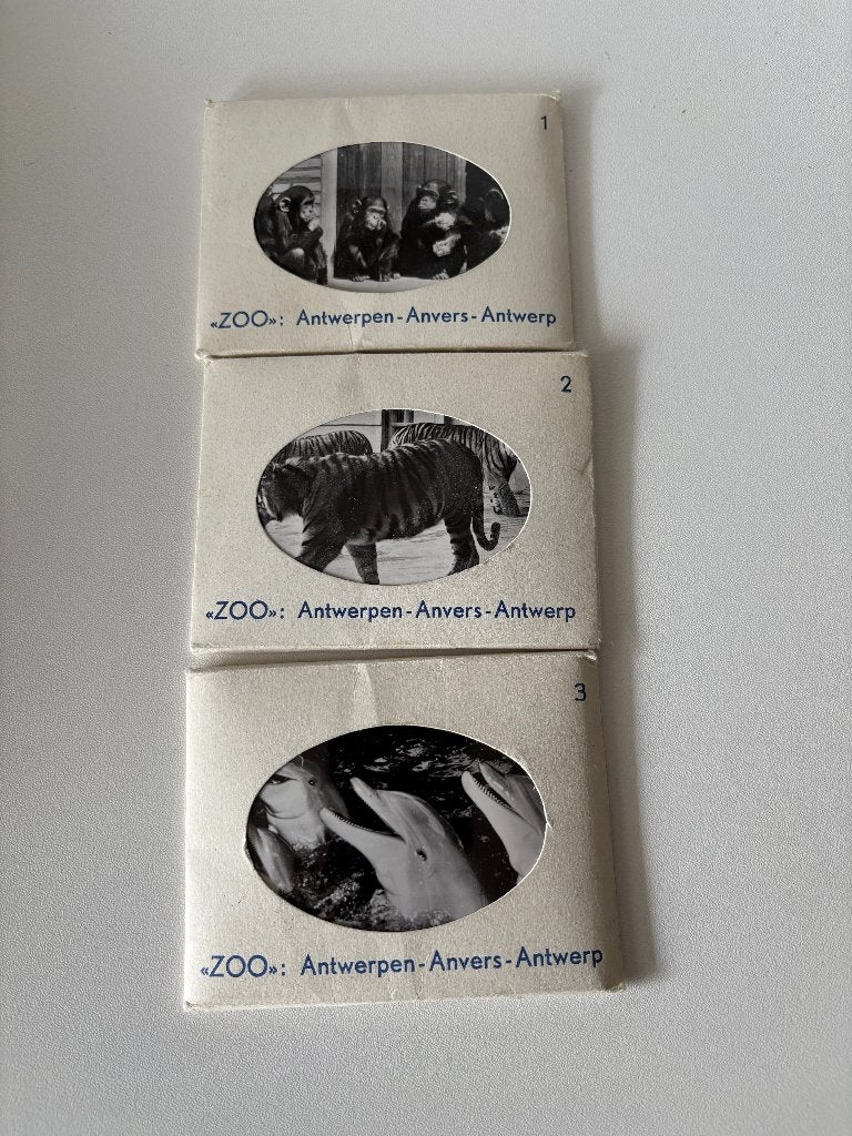 HOESJES MET FOTO'S VAN DE DIERENTUIN VAN ANTWERPEN, 1960 tot 1980, Verzenden, Foto, Zo goed als nieuw