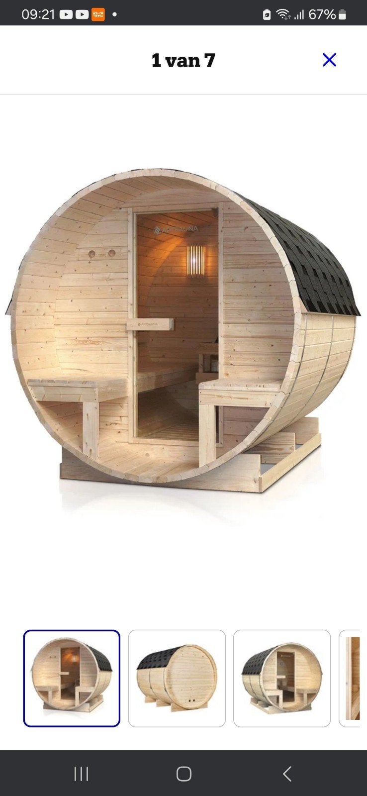 Sauna livré gratuitement, garantie d'un an, Envoi