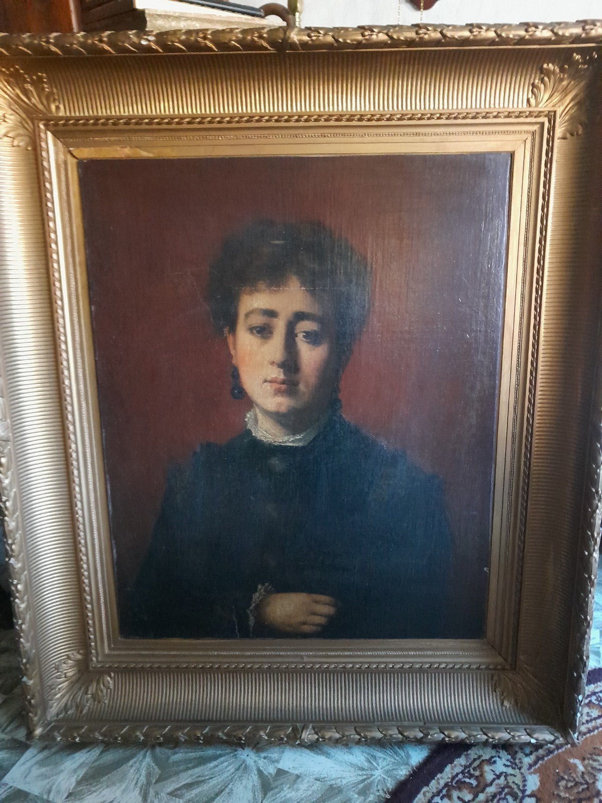 portretschilder  Agneessens  brussel, Ophalen, Gesigneerd, Doek