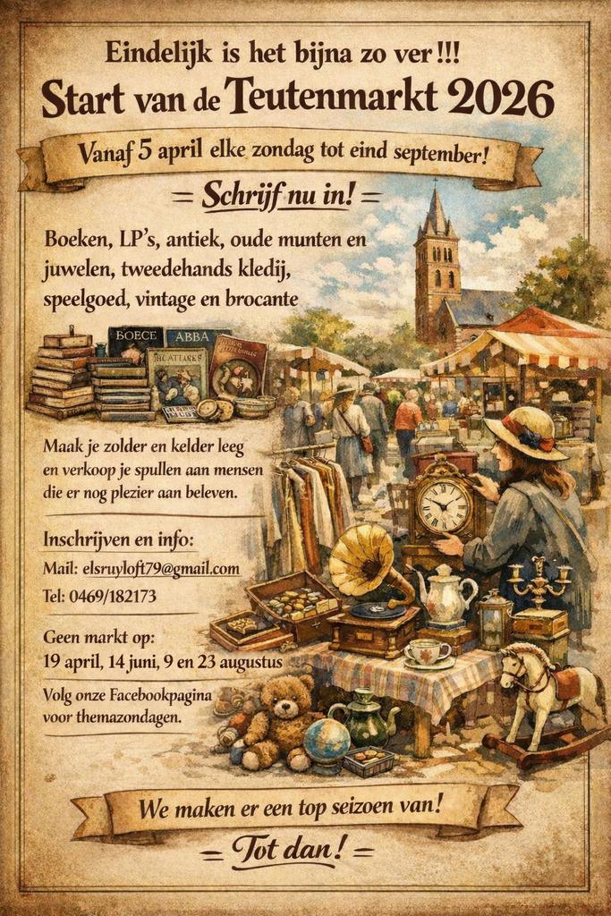 Teutenmarkt zoekt standhouders, Antiek en Kunst, Ophalen