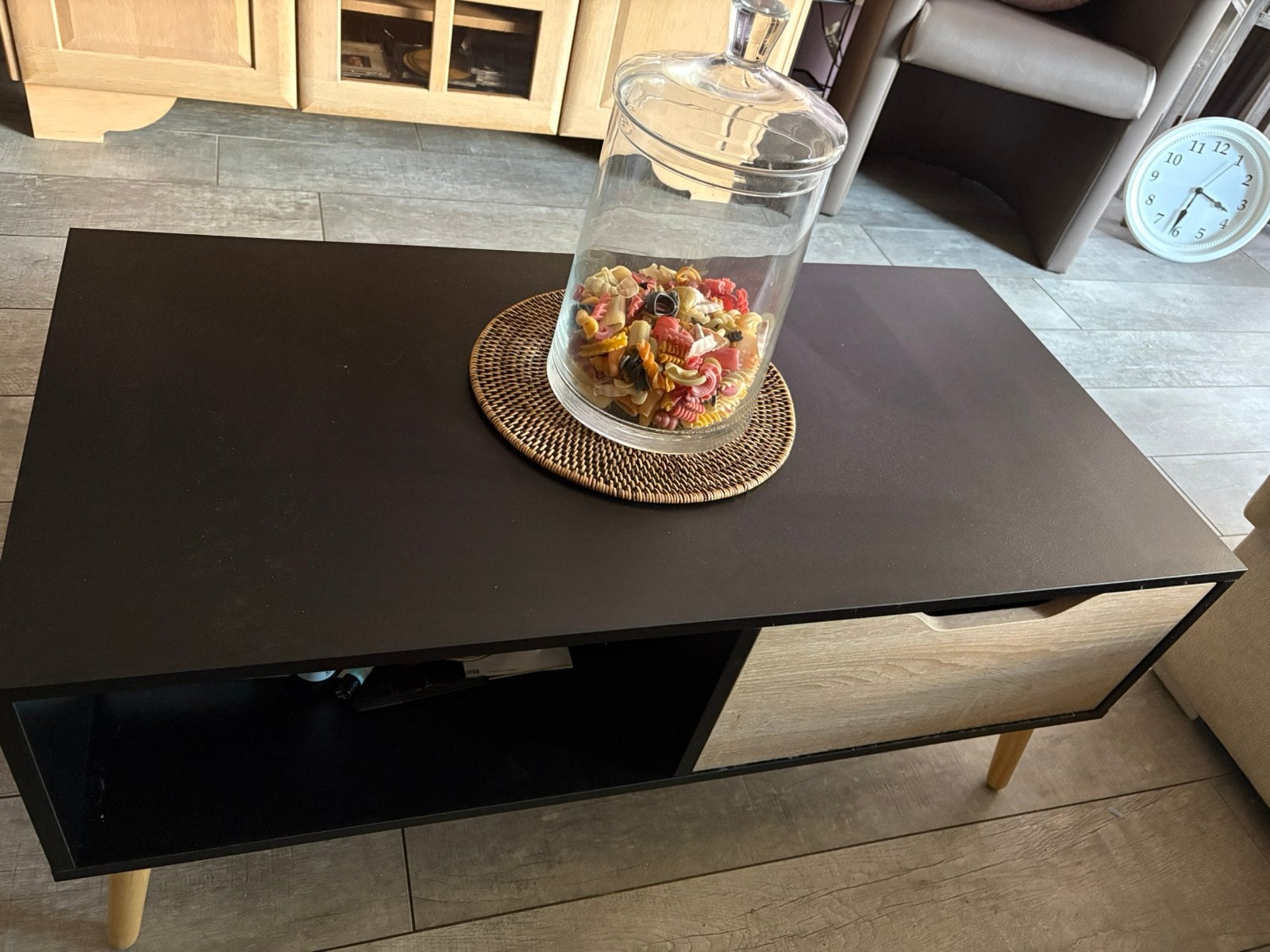 Salontafeltje zwart, Maison & Meubles, Tables | Tables de salon, 50 à 100 cm, Enlèvement, Utilisé, Moins de 50 cm