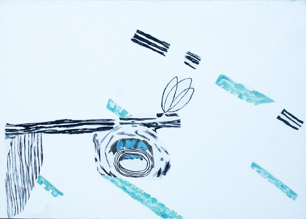 Annelies Wouters (1968): Oog 2006 (O/D, 100 x 70 cm), Antiek en Kunst, Ophalen of Verzenden, Gesigneerd