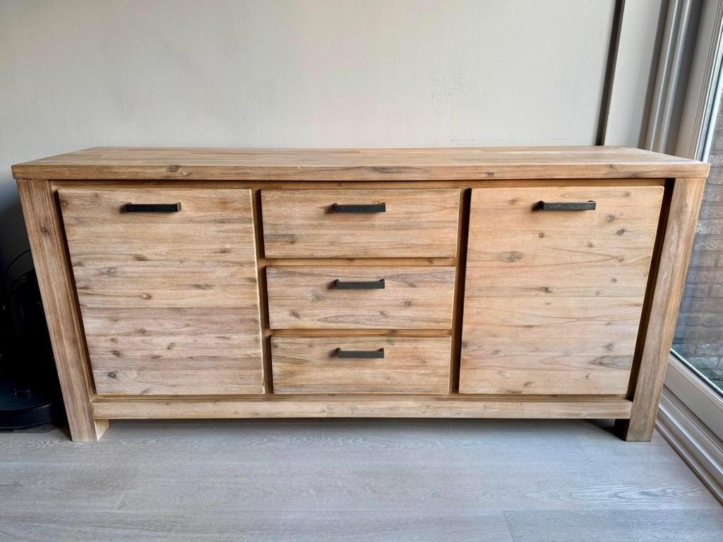 Mooie dressoir kast in massief acacia hout, Huis en Inrichting, Ophalen, Gebruikt