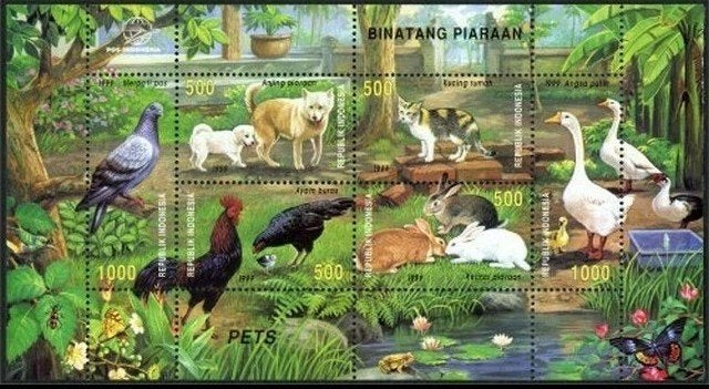 INDONESIË 1999 Huisdieren Velletje, Michel: 1942-47 kb, Post, Verzenden, Postfris, Dier of Natuur