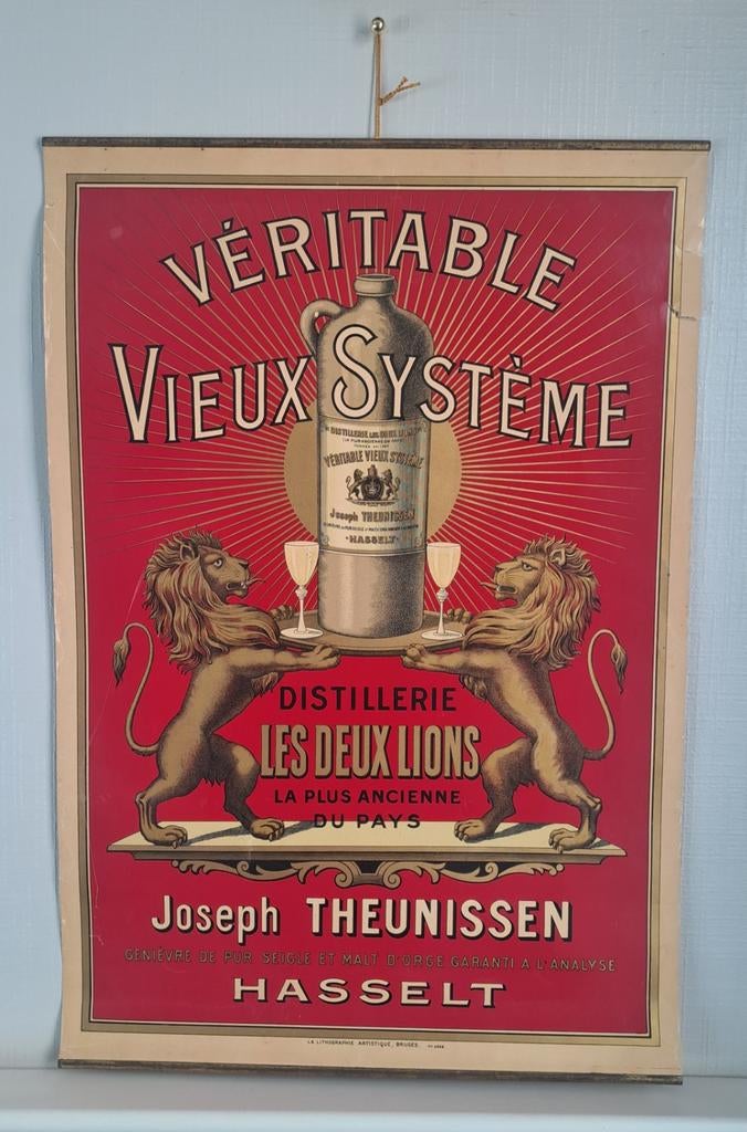 Affiche jenever Hasselt, Verzamelen, Merken en Reclamevoorwerpen, Ophalen of Verzenden