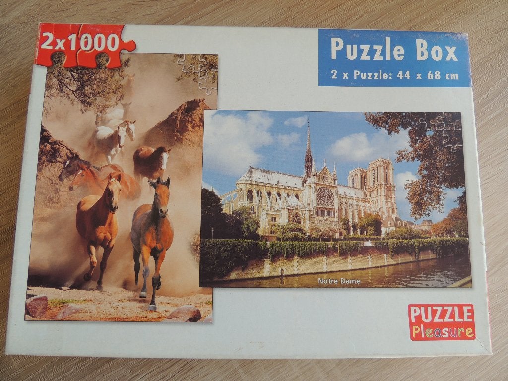 Puzzle 1000 pièces - Boite avec chevaux et Notre-Dame, Hobby & Loisirs créatifs, Enlèvement, Puzzle