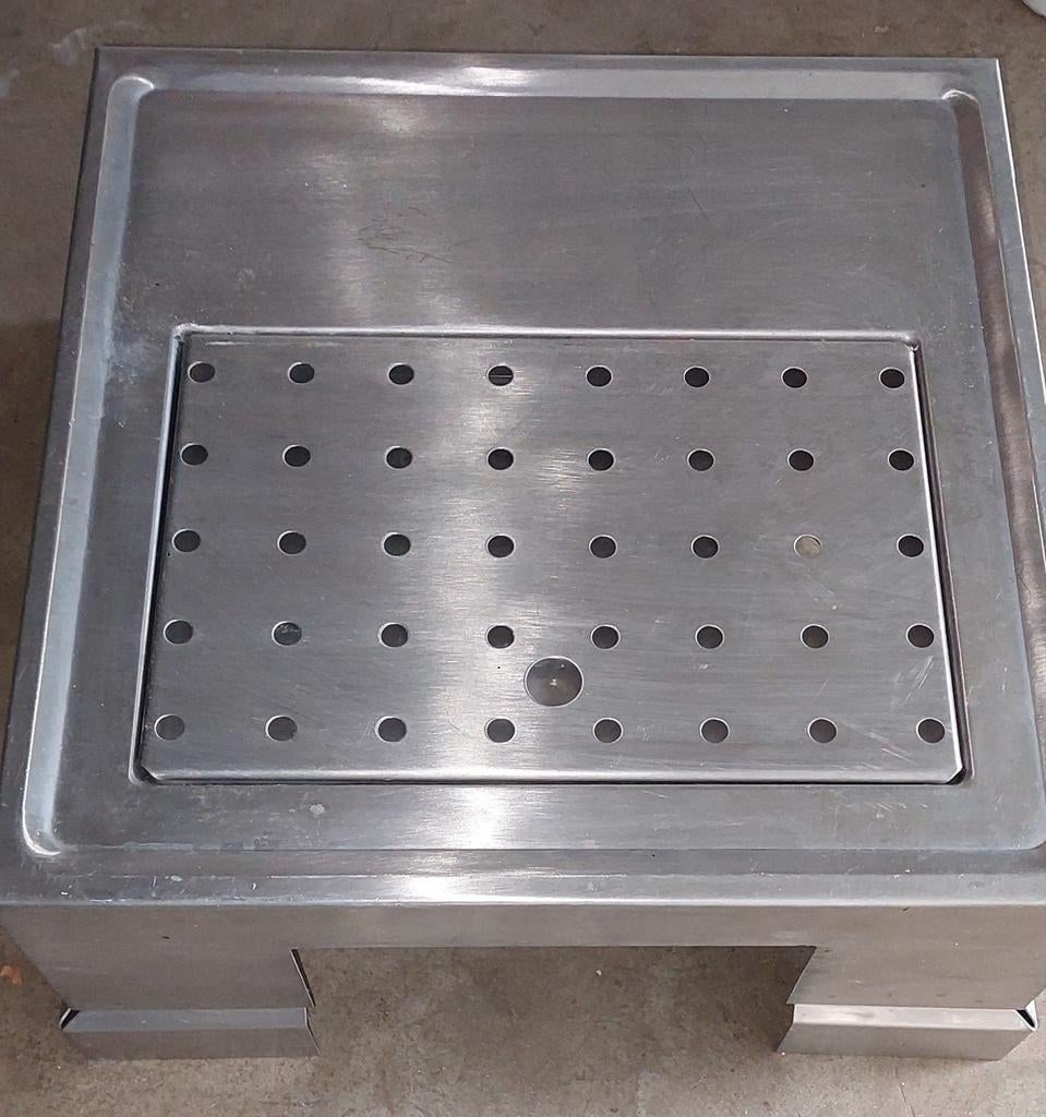 Inox lekbak met rooster afvoer opvangbak werkbank, Ophalen