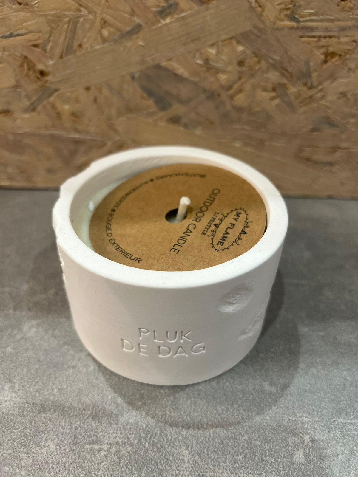 Buitenkaars - Pluk de dag, Huis en Inrichting, Woonaccessoires | Kandelaars en Kaarsen, Ophalen, Nieuw