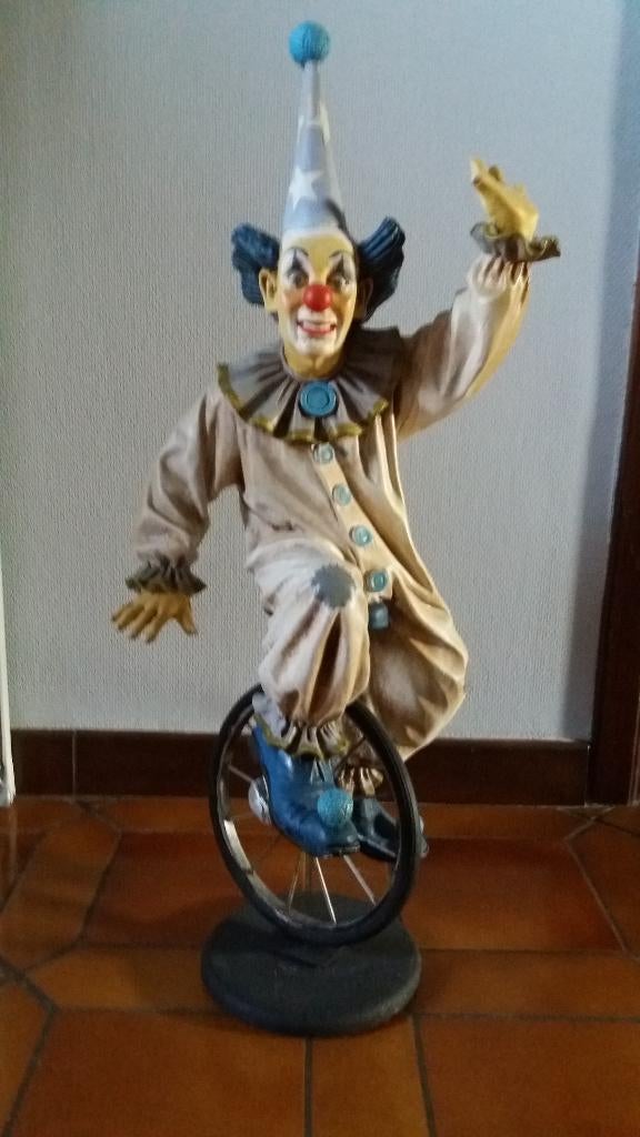Clown op fiets, Antiek en Kunst, Ophalen of Verzenden