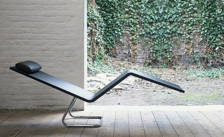 Maarten van Severen  MVSCH00 MVS chaise 2000 Vitra, Ophalen, Gebruikt, Leer, Zwart