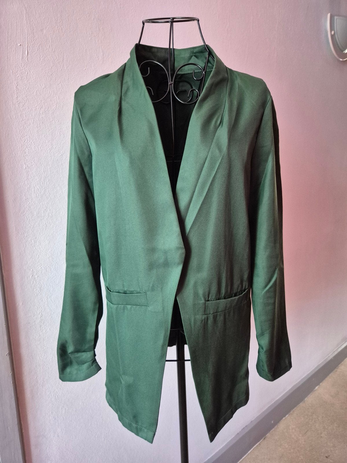 Blazer vert shein S, Kleding | Dames, Jasjes, Kostuums en Pakken, Ophalen of Verzenden, Zo goed als nieuw, SHEIN, Maat 36 (S)