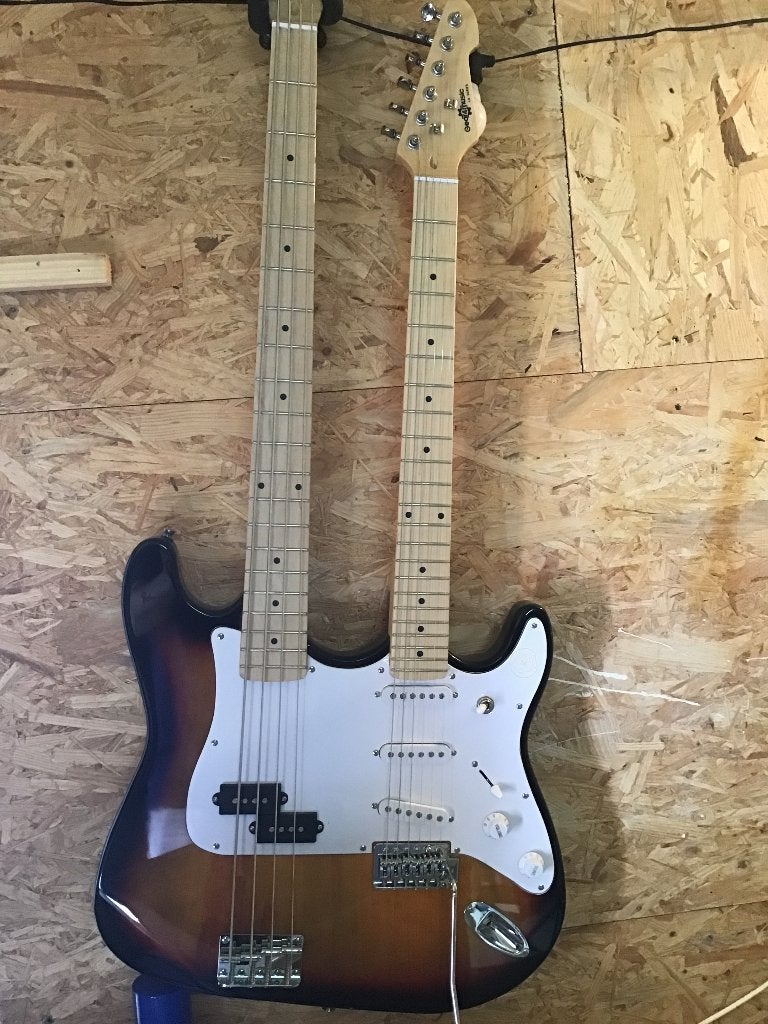 LA Dubbelhals Bas- en Elektrische Gitaar, Musique & Instruments, Enlèvement, Neuf, Électrique