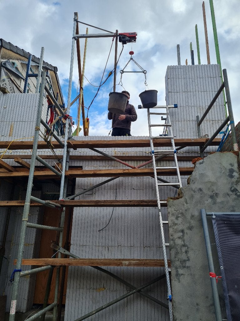 Stelling voor renovatie - 8m hoog - 2.5m breed, Enlèvement, Utilisé, Échafaudage de façade, 5 mètres de hauteur ou plus