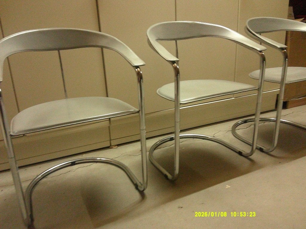 * 3 belles chaises design en cuir robuste à l'état neuf, Maison & Meubles, Chaises, Enlèvement, Trois