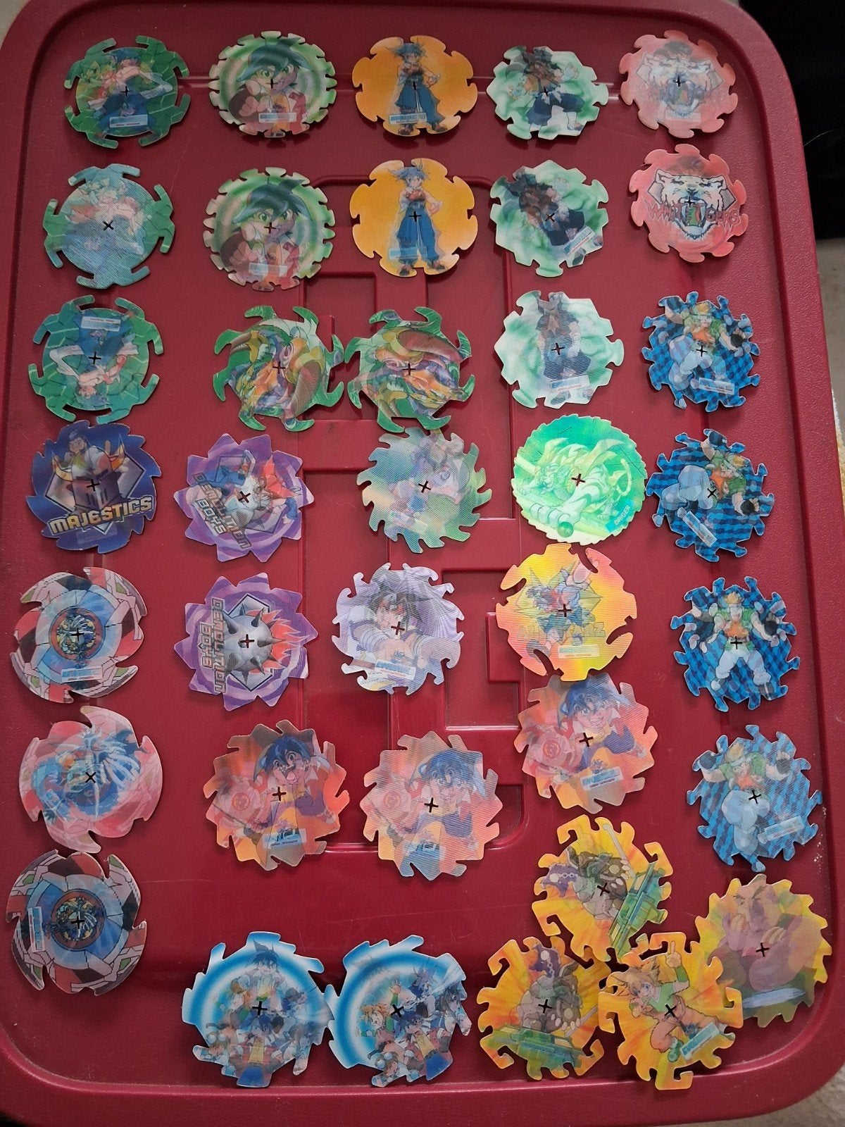 Groot Lot Beyblade tolletjes holografisch : 37 Stuks., Verzamelen, Flippo's, Ophalen, Verzameling