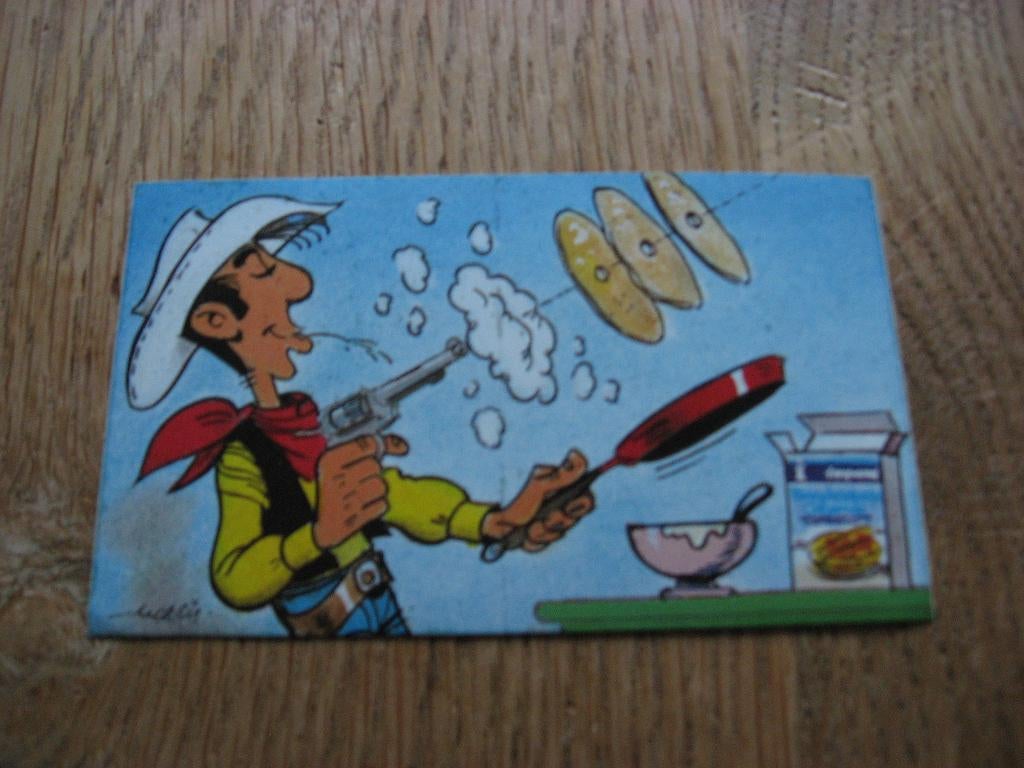 Lucky Luke Bakt Pannenkoeken Imperial 10 x 6 cm Sticker, Ophalen of Verzenden, Nieuw, Strip of Tekenfilm