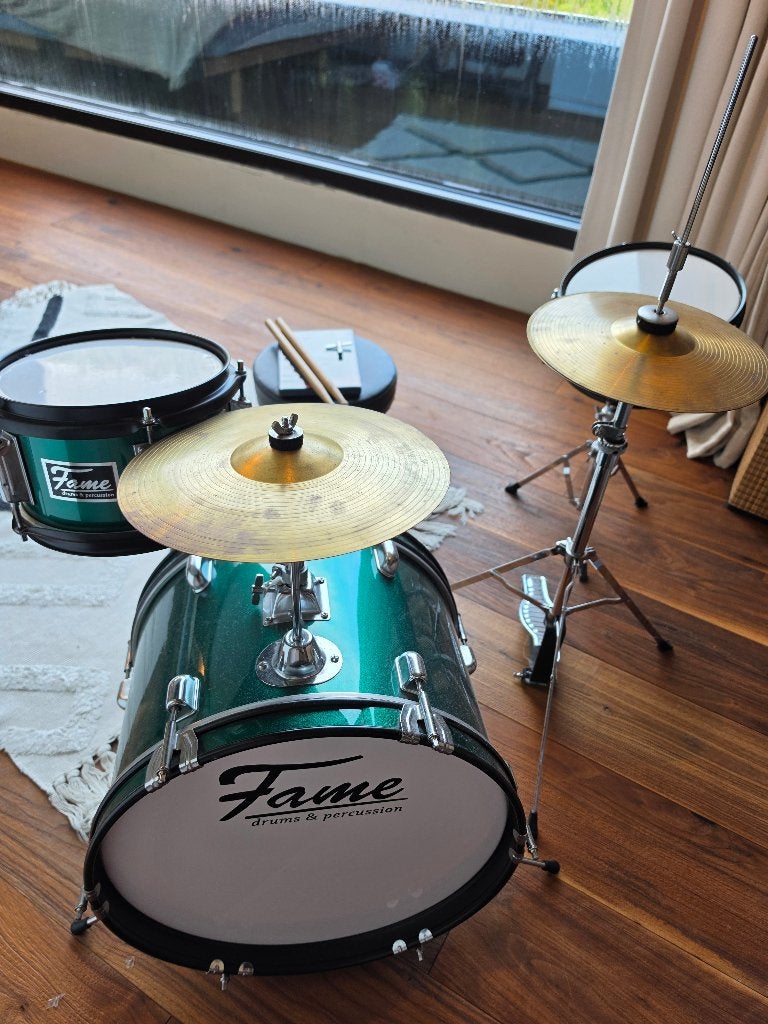 Kinderdrum Fame Junior 3-Piece Drum-Kit (Green), Muziek en Instrumenten, Ophalen, Zo goed als nieuw, Overige merken