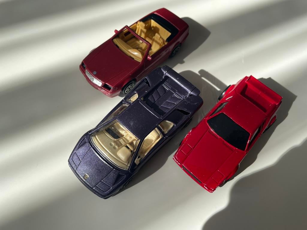 3x modelauto 1:43 (2x Burago), Ophalen, Gebruikt, Auto, Overige merken