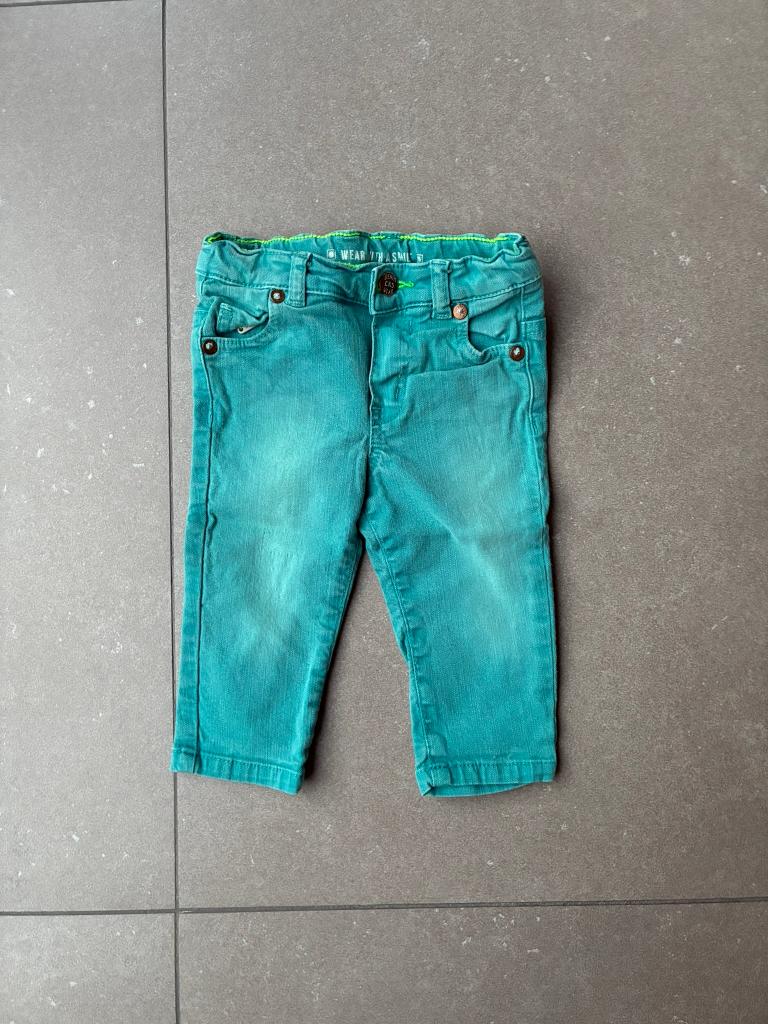 Groene Jeans broek van CKS (Maat 68 / 6 maand), Pantalon, Garçon, Enlèvement ou Envoi, Cks