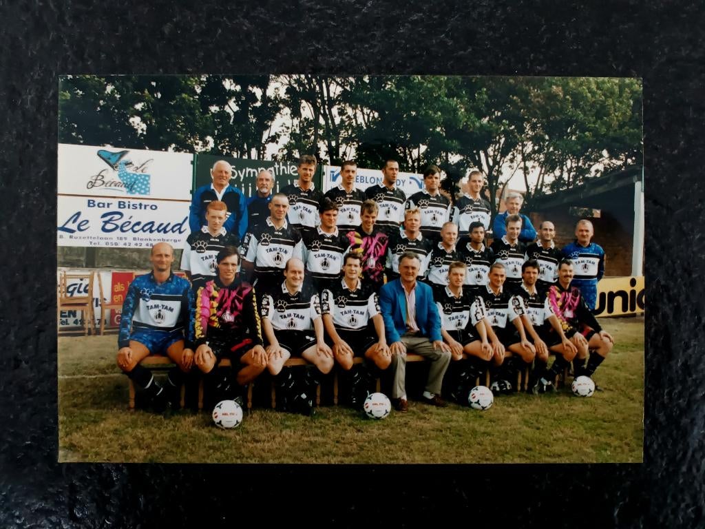 Ploegfoto voetbalclub - Daring Blankenberge (jaren 90), Verzamelen, Verzenden, Nieuw, Poster, Plaatje of Sticker