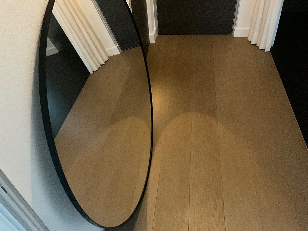 Spiegel, Huis en Inrichting, Woonaccessoires | Spiegels, Ophalen, Zo goed als nieuw, Rond