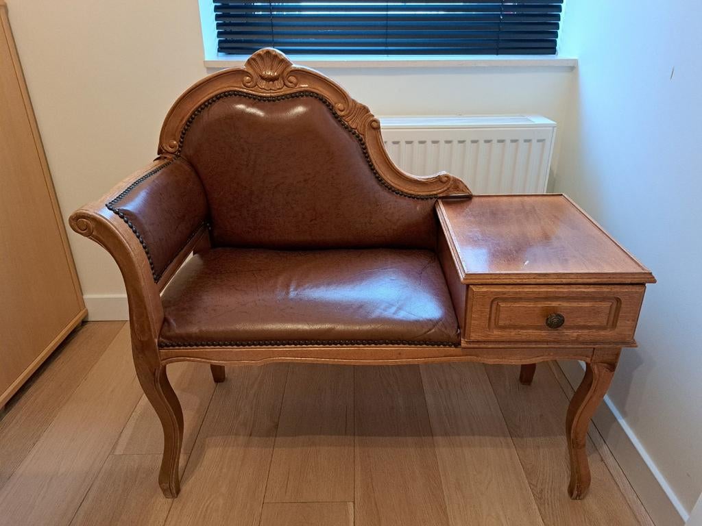 Authentiek vintage telefoonbankje, Antiek en Kunst, Ophalen