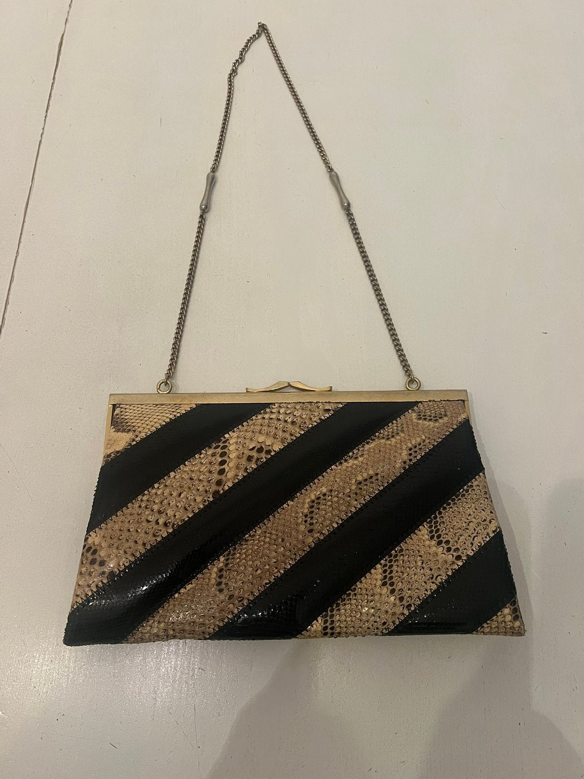 Vintage handtas - echt leder, Handtassen en Accessoires, Tassen | Damestassen, Ophalen of Verzenden, Zo goed als nieuw, Handtas