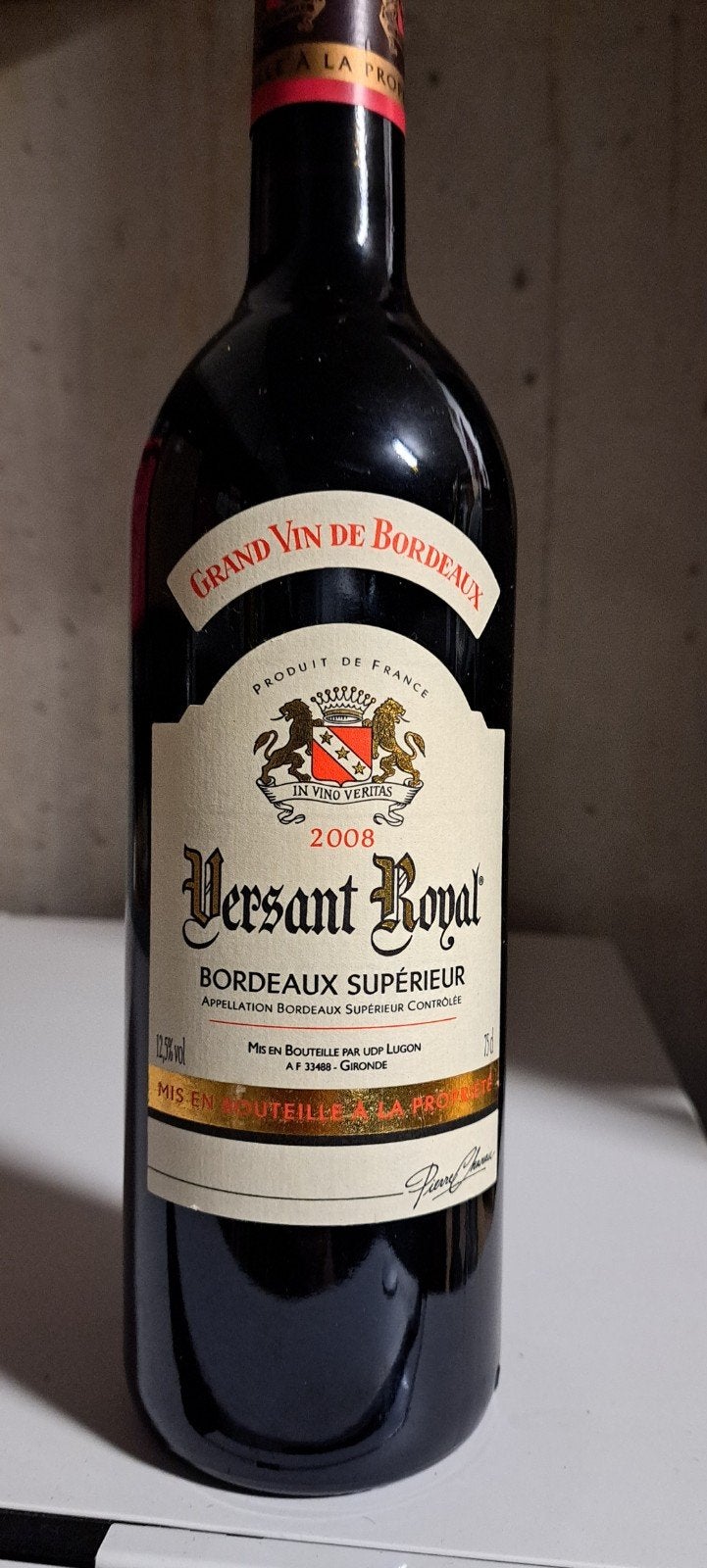 Bordeaux wijn versant royal supérieur van het jaar 2008., Ophalen of Verzenden