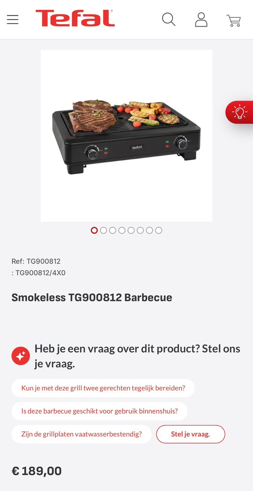 Tefal Smoke Less Indoor Grill bbq, Elektronische apparatuur, Grillplaten, Ophalen, Zo goed als nieuw