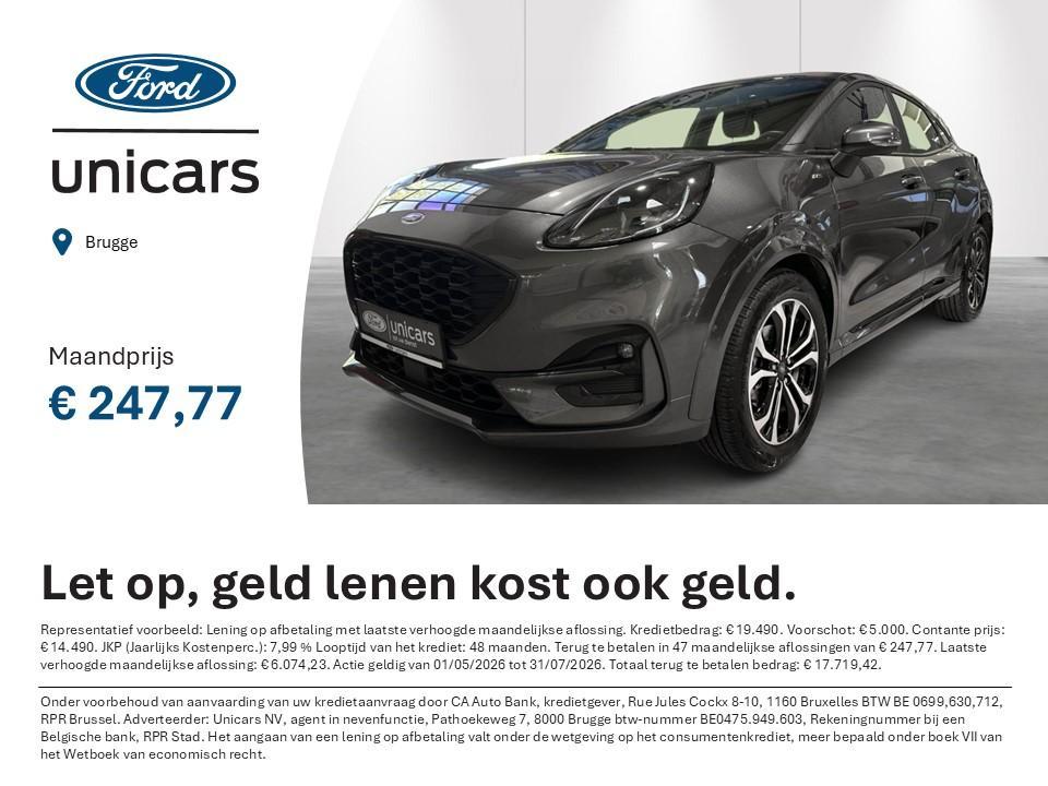 Ford Puma 1.0i Ecoboost MHEV 92kW Aut. ST-Line, 129 g/km, 1404 kg, Bedrijf, 5 zetels