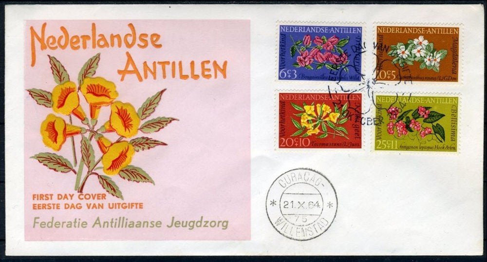 NL. ANTILLEN E31 FDC 1964 - Kinderzegels., Verzenden, Gestempeld
