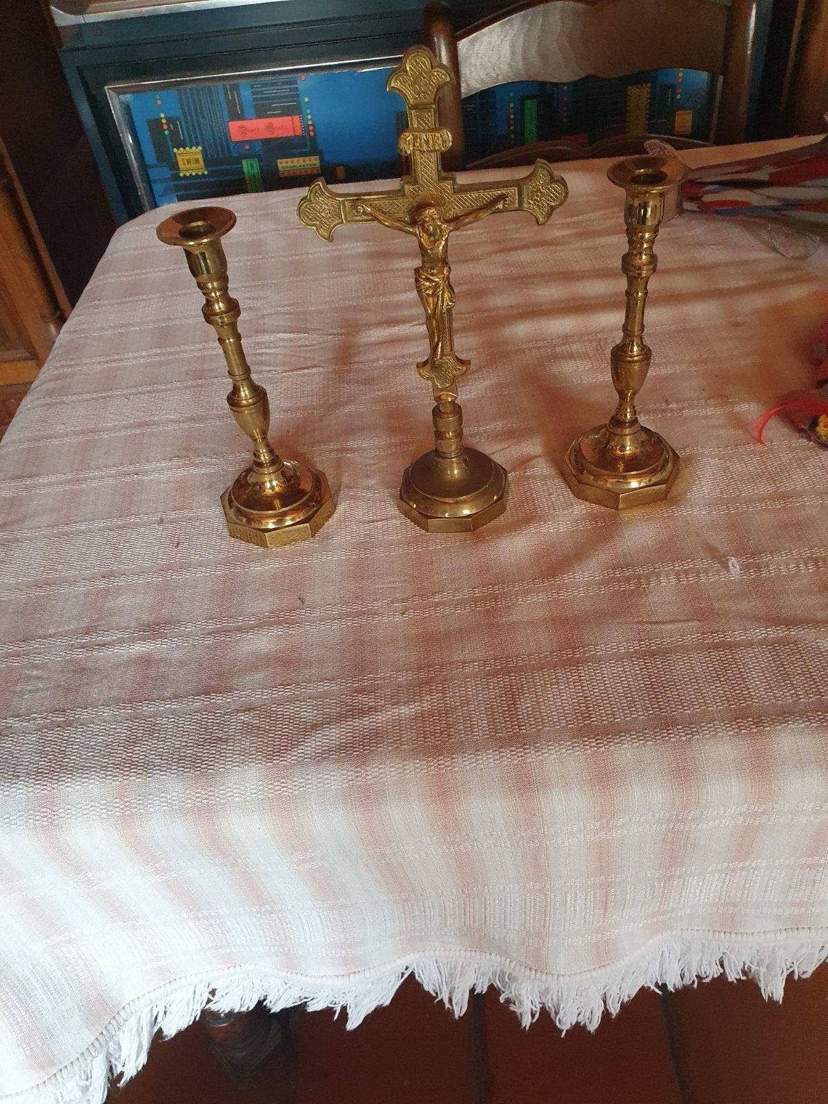 kruis met kandelaars, Antiek en Kunst, Ophalen