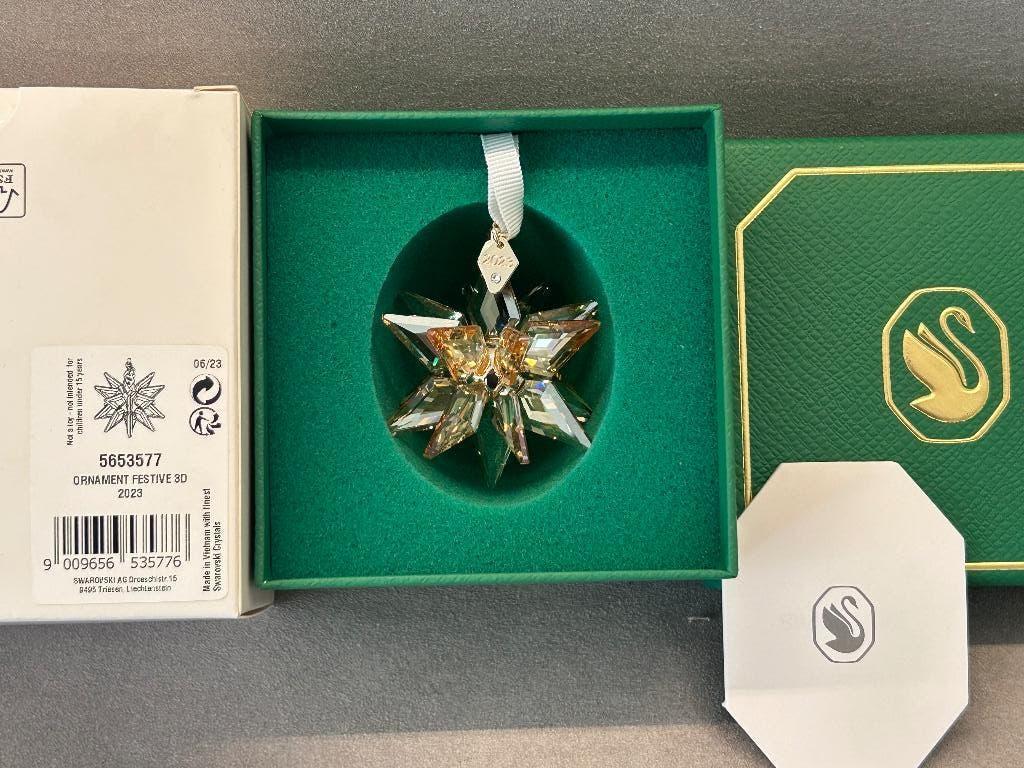 Swarovski Kerstster Lim Ed 2023, 3D Ornament, Golden Shadow, Verzamelen, Ophalen of Verzenden, Nieuw, Figuurtje