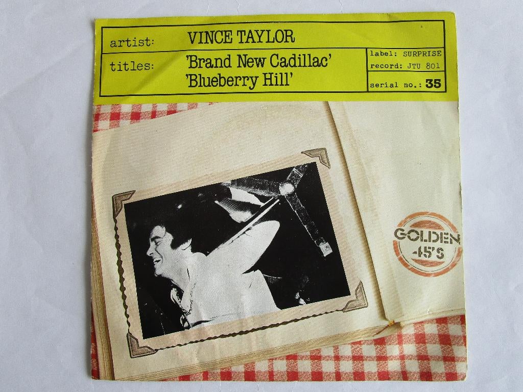 Vince Taylor : Brand new cadillac & Blueberry Hill., Ophalen of Verzenden, Zo goed als nieuw, Rock en Metal