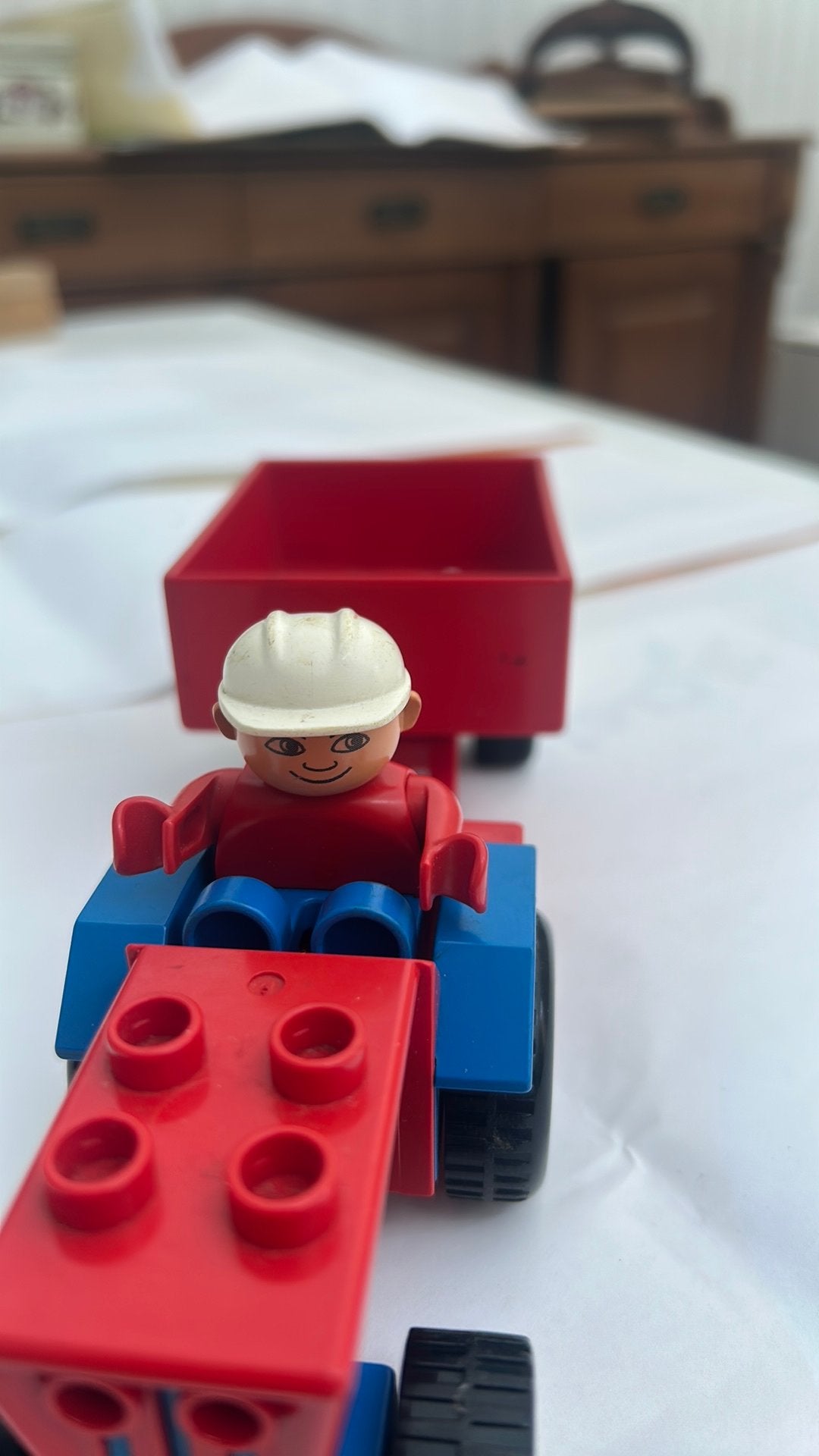Tractor met aanhanger  van duplo, Kinderen en Baby's, Ophalen, Gebruikt, MOC (eigen creatie), Compleet