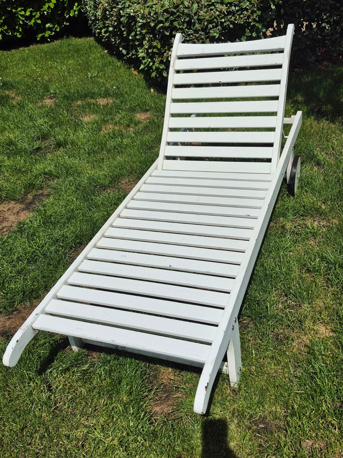 Houten ligbed, Tuin en Terras, Ligbedden, Ophalen, Gebruikt, Hout, Verstelbaar