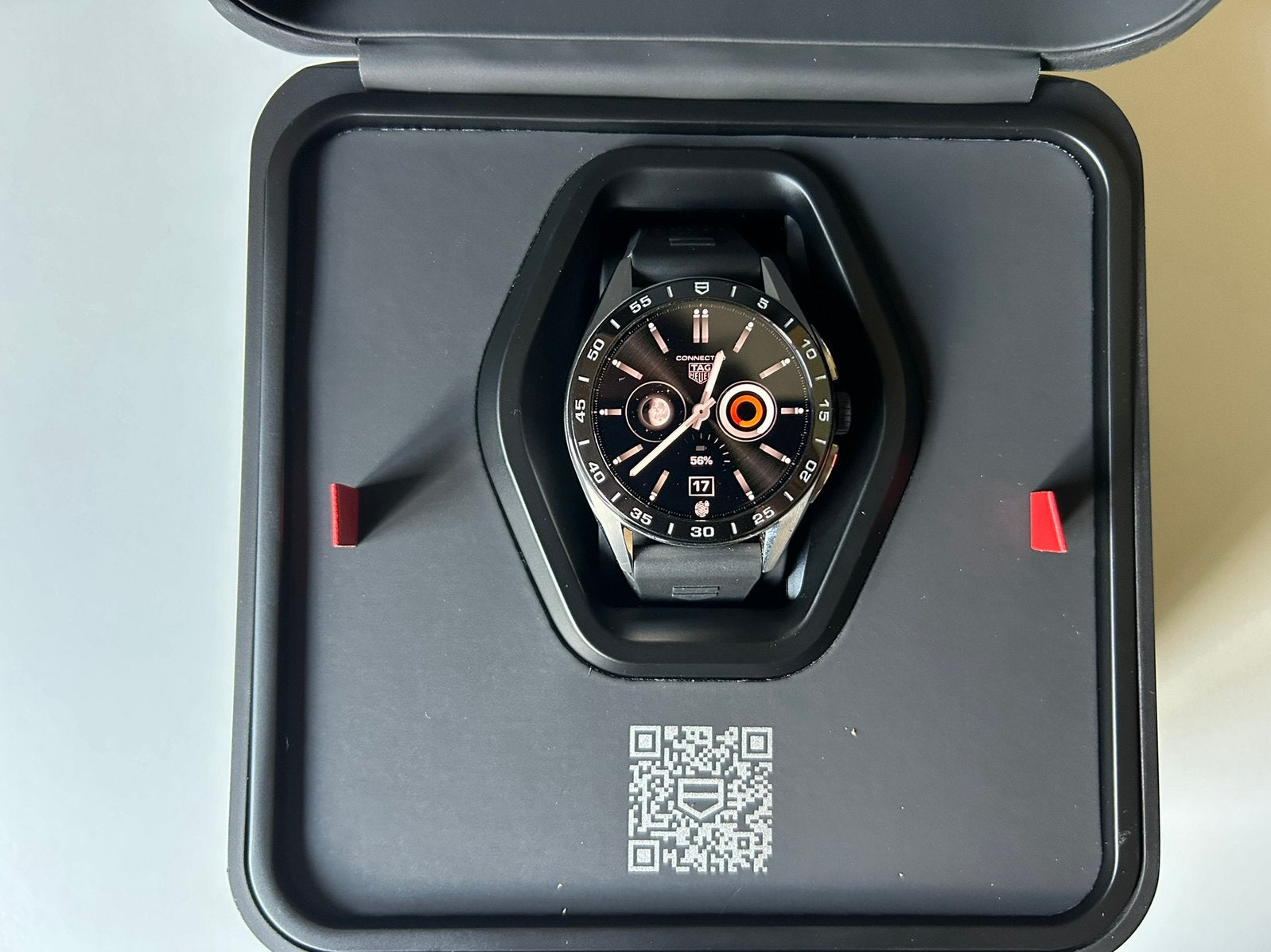 TAG HEUER CONNECTED CALIBRE E4 45 mm, Staal, Étanche, Comme neuf, Enlèvement, Battement de coeur