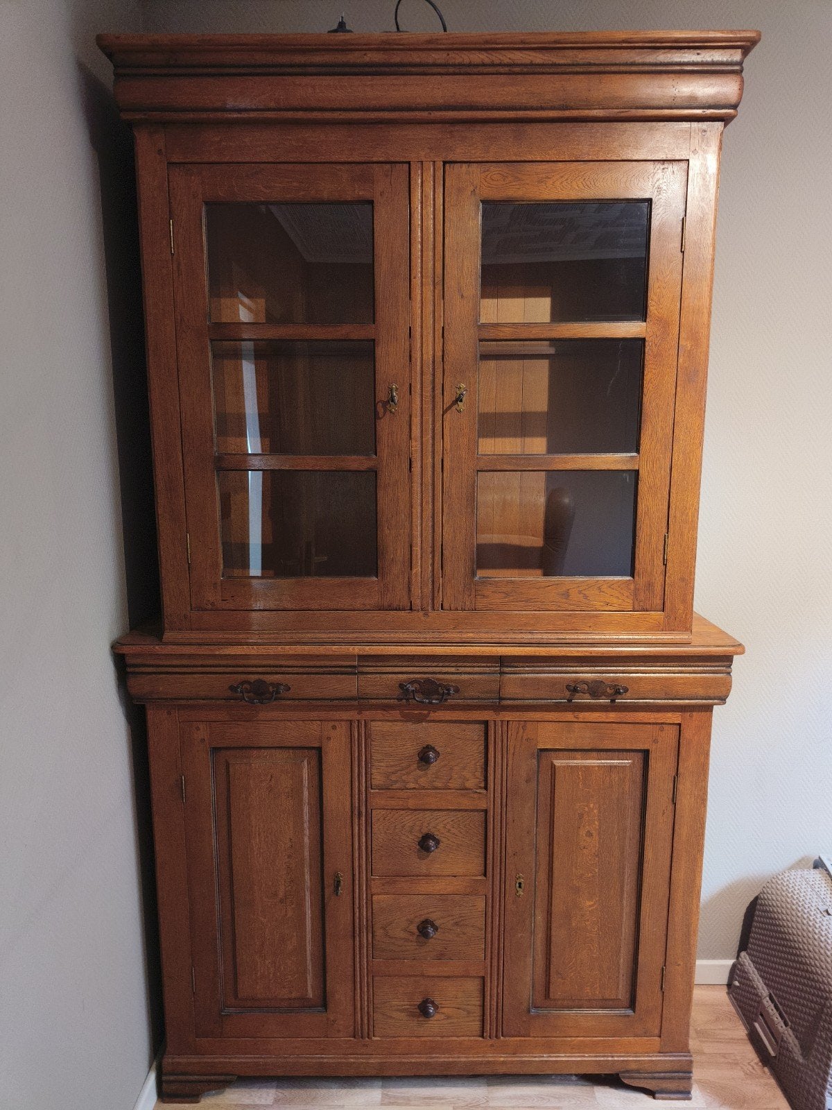 antieke buffet kast met licht, Enlèvement, Utilisé, Chêne