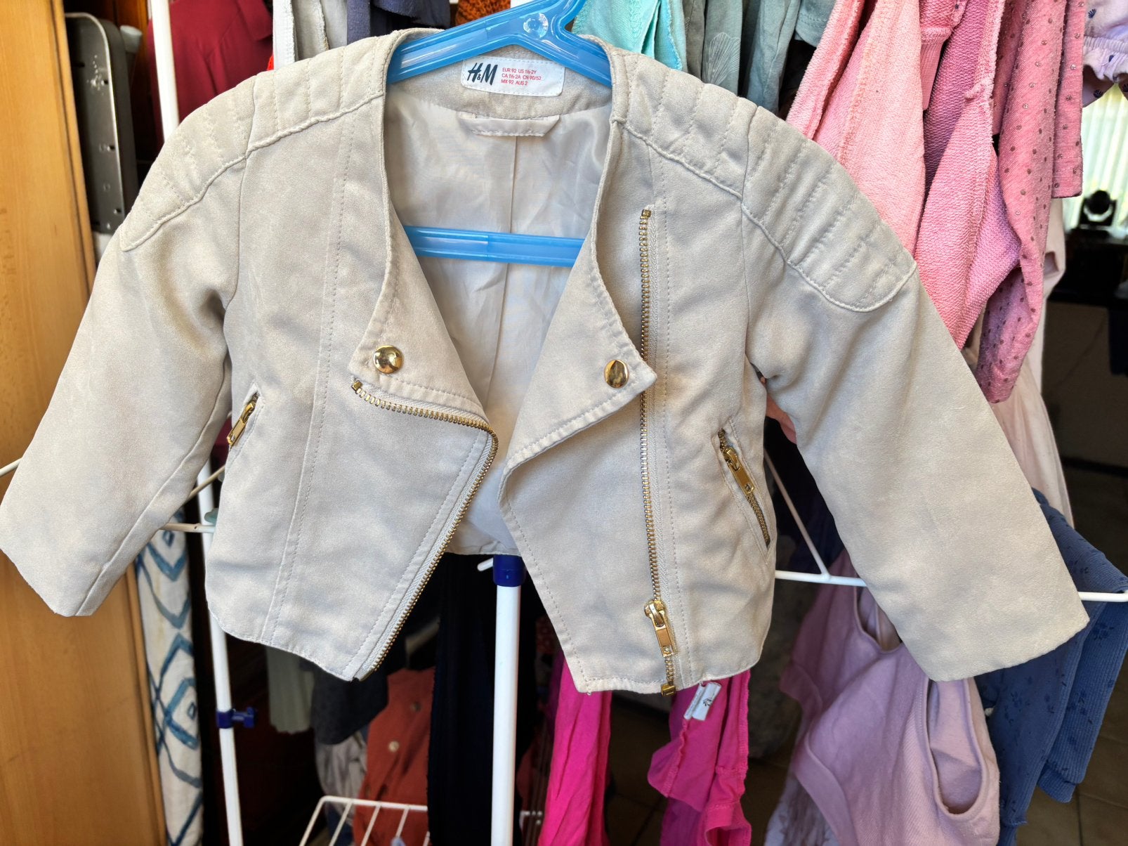 Mooi bikejack jasje., Kinderen en Baby's, Kinderkleding | Maat 92, Ophalen of Verzenden, Zo goed als nieuw, Meisje, Jas
