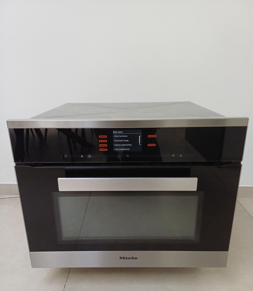 Miele inbouw Combi-magnetronoven 45cm, Ophalen, Hete lucht, Zo goed als nieuw, Inbouw