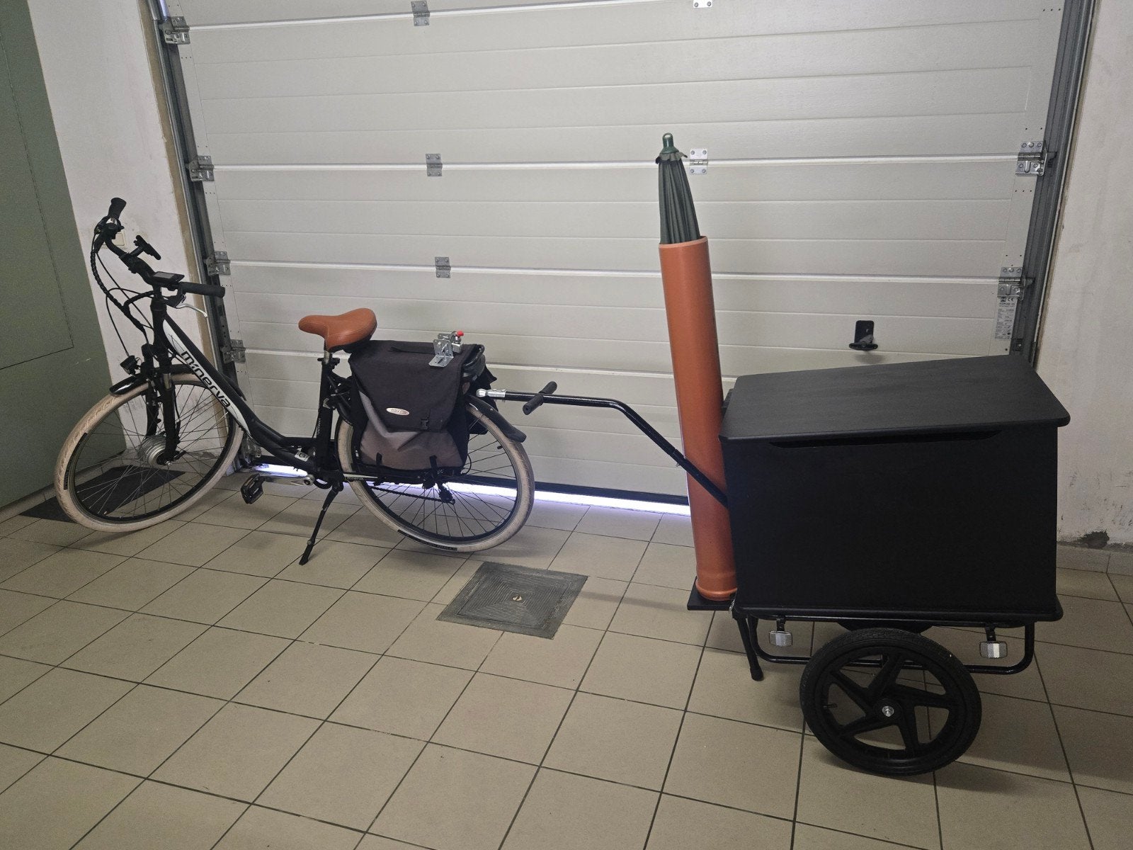 Bakfiets picknick Box boodschappen box of om te gaan vissen, Ophalen