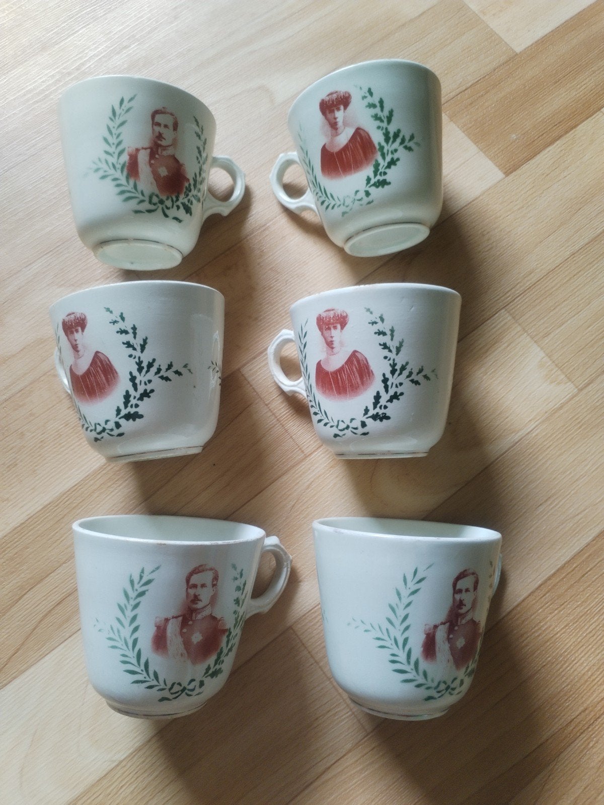 6 anciennes tasses, Enlèvement, Utilisé, Vintage