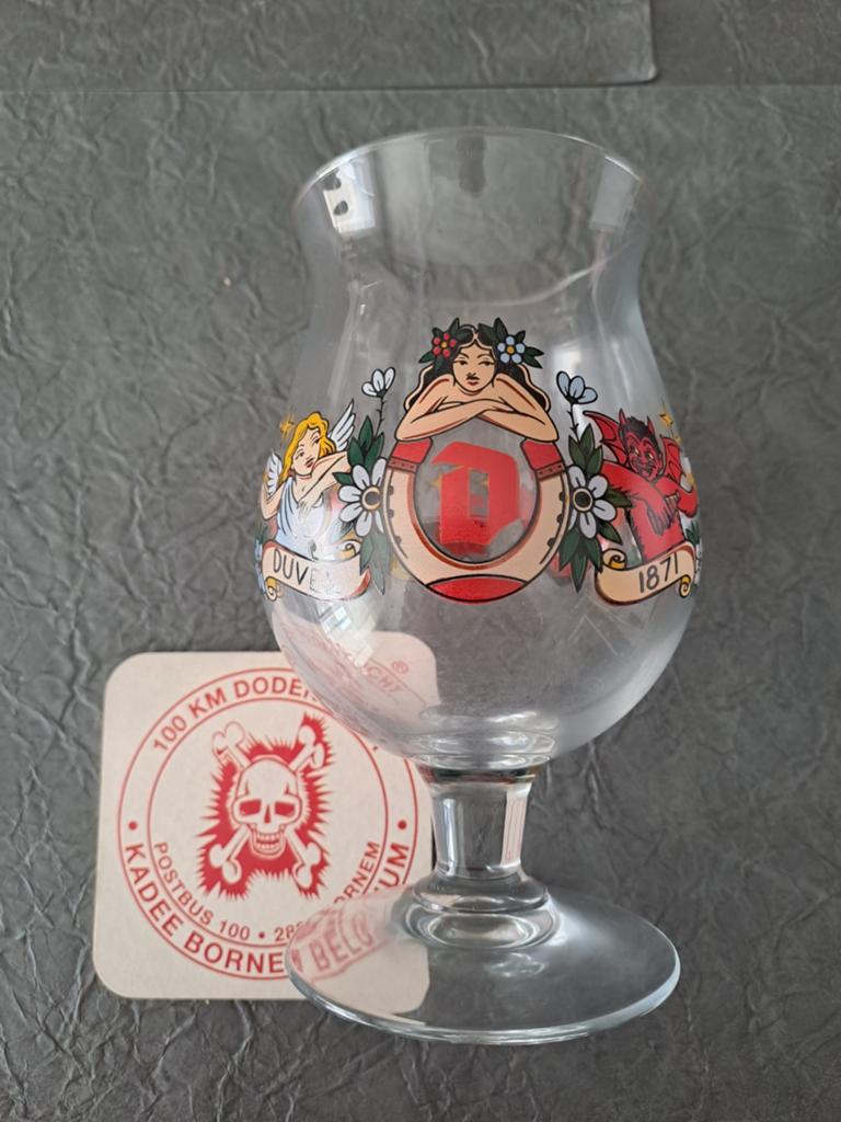 Duvel moortgat glas M. Schiffmacher, Ophalen of Verzenden, Duvel