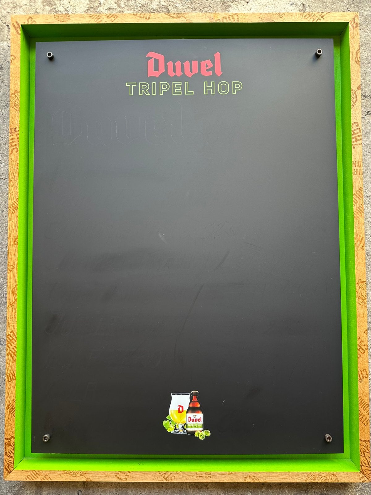 Duvel Krijtbord tripel hop, Ophalen, Zo goed als nieuw, Reclamebord, Plaat of Schild, Duvel
