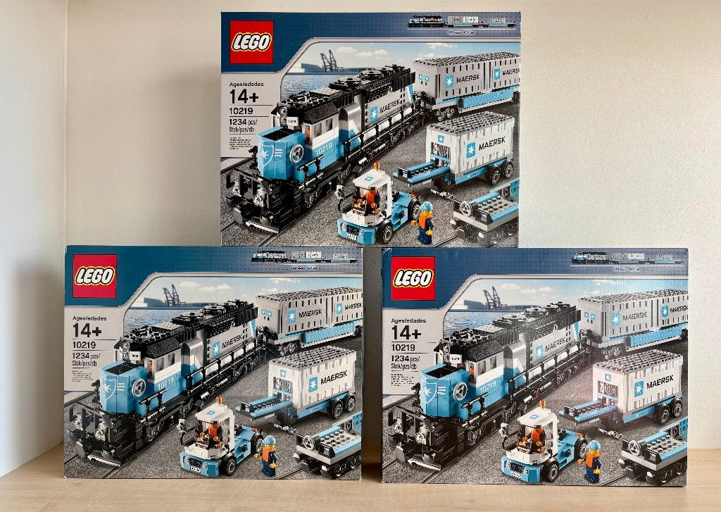 Lego 10219 Maersk Container Train Nieuw, Neuf, Pièces supplémentaires incluses, Lego, Ensemble complet