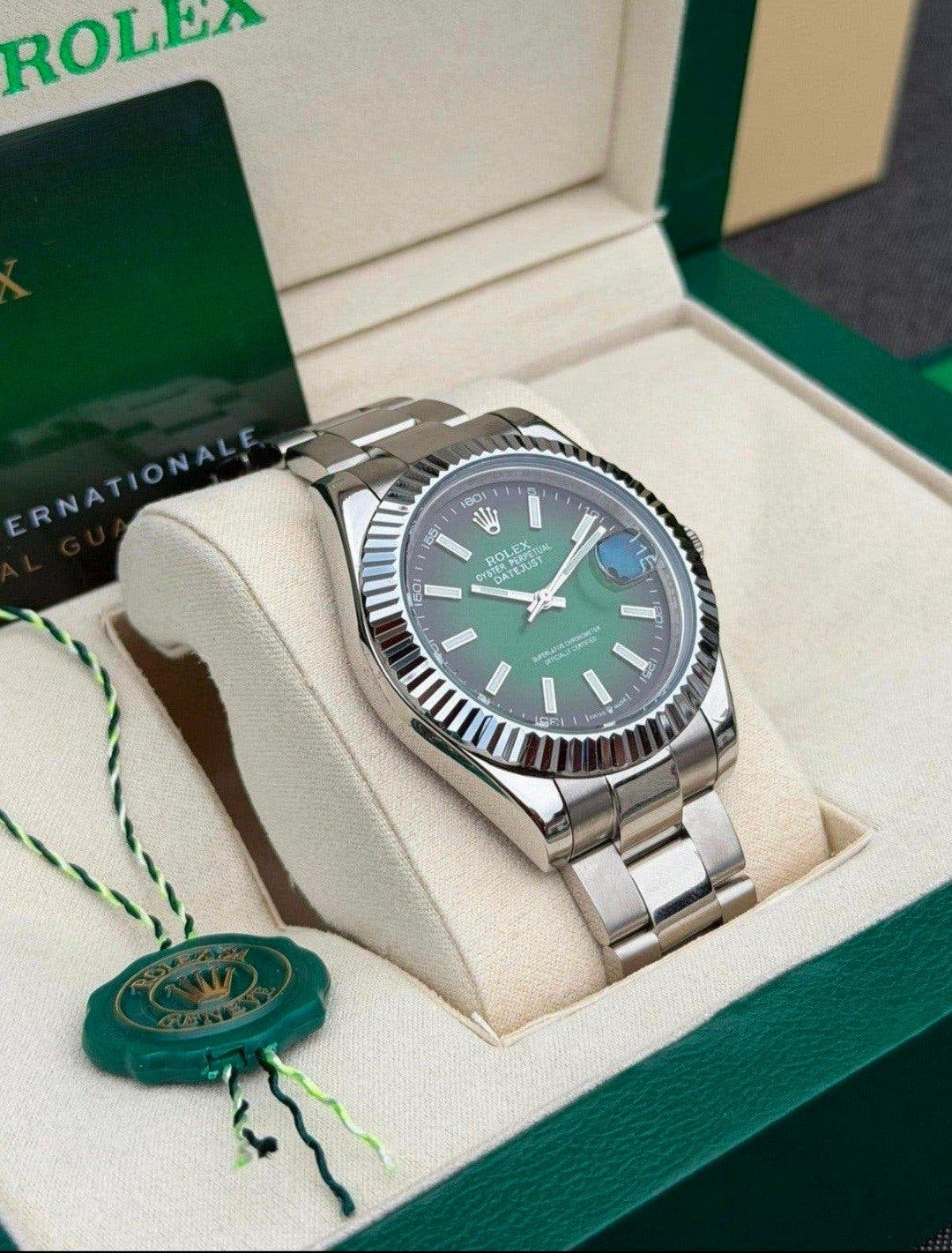 Montre Rolex datejust Green 41 mm, Enlèvement ou Envoi, Acier, Acier, Rolex