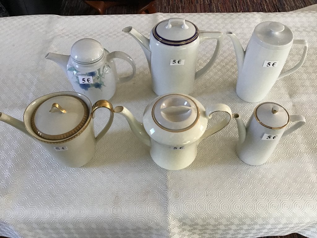 6 antieke en recente koffie kannen aan 5 euro, Ophalen of Verzenden