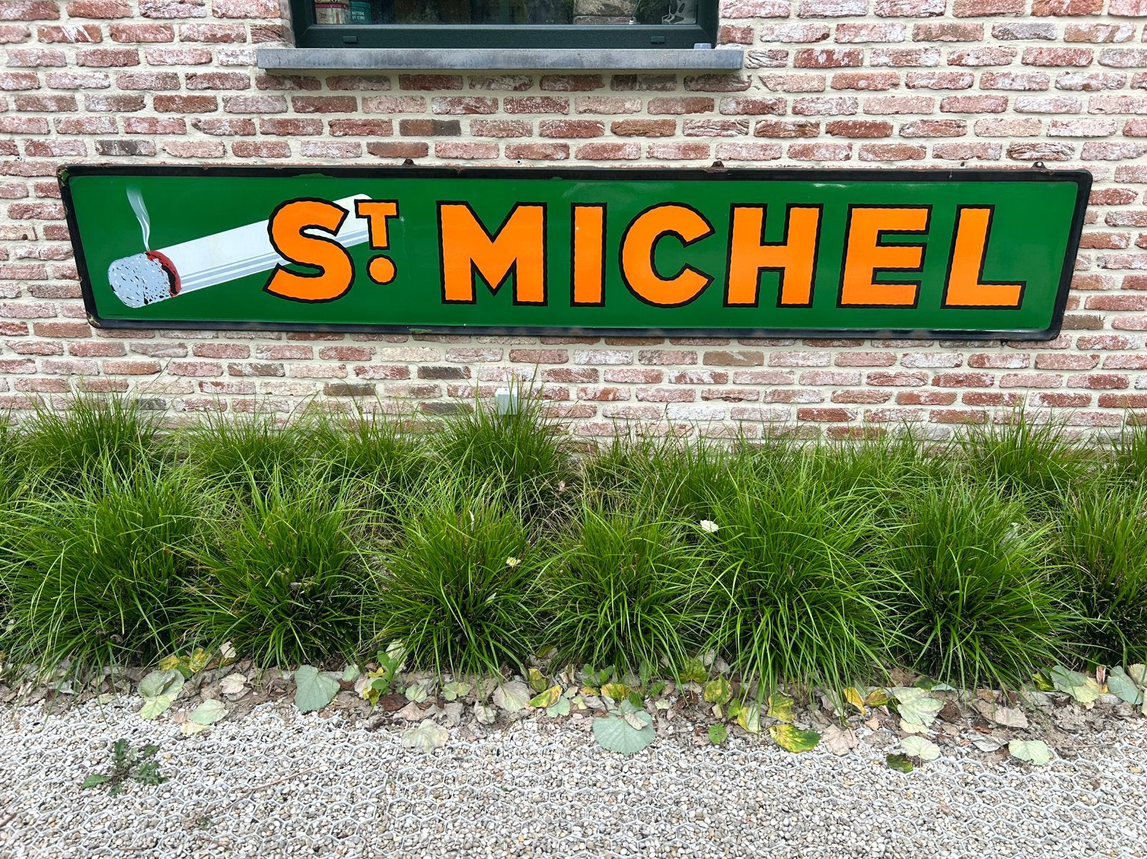 St michel 3meter emaillebord, Verzamelen, Ophalen, Gebruikt, Reclamebord